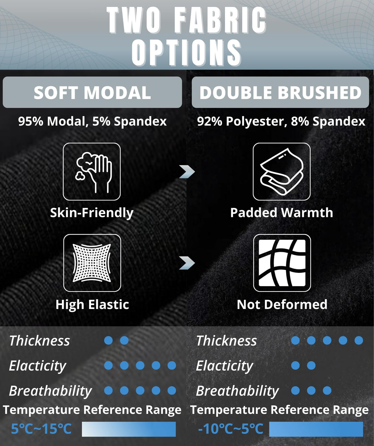 AMZSPORT Men's Thermal Long Johns Winter Base Layer Underwear Pants