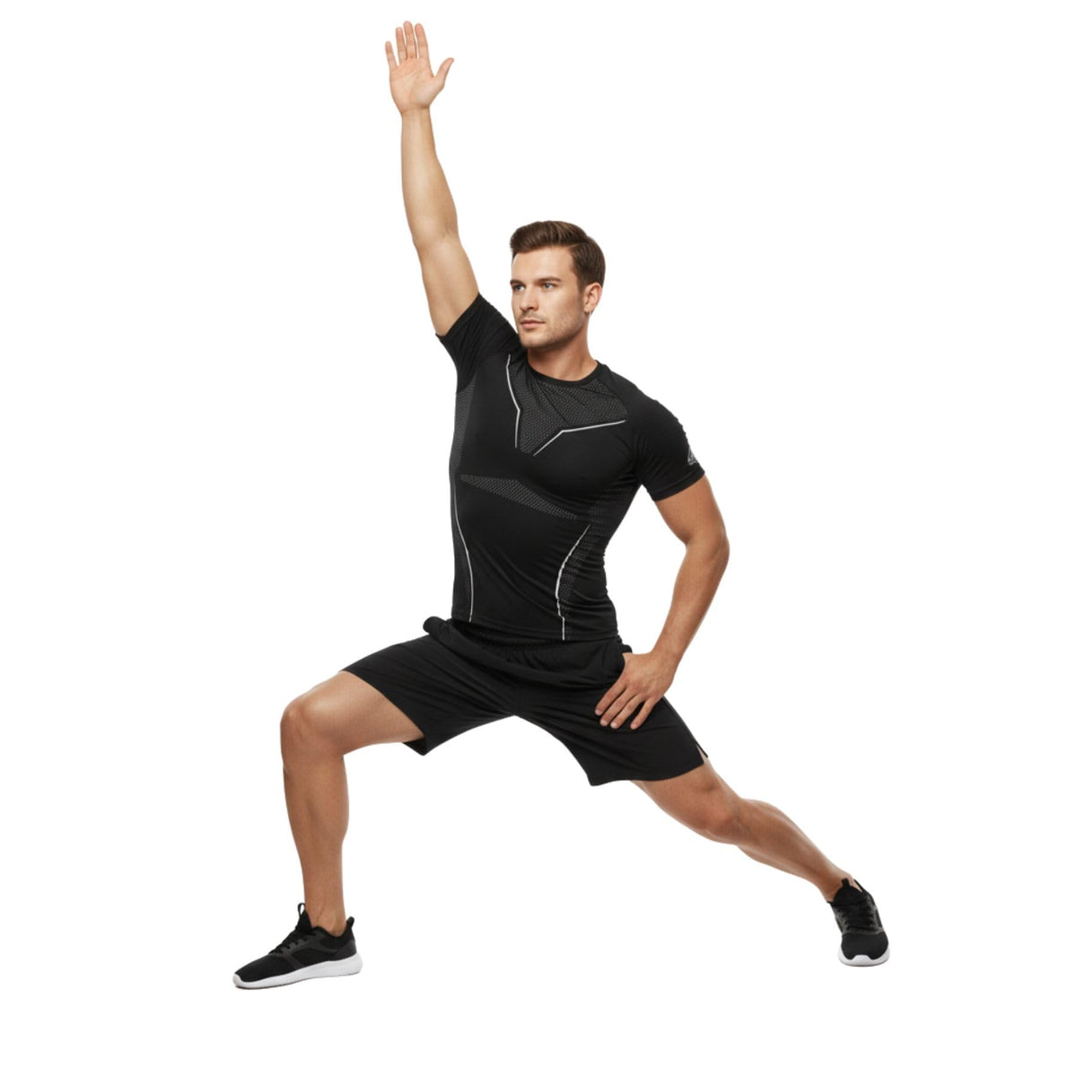 AMZSPORT Men's Breathable Compression Shirt, Short Sleeve