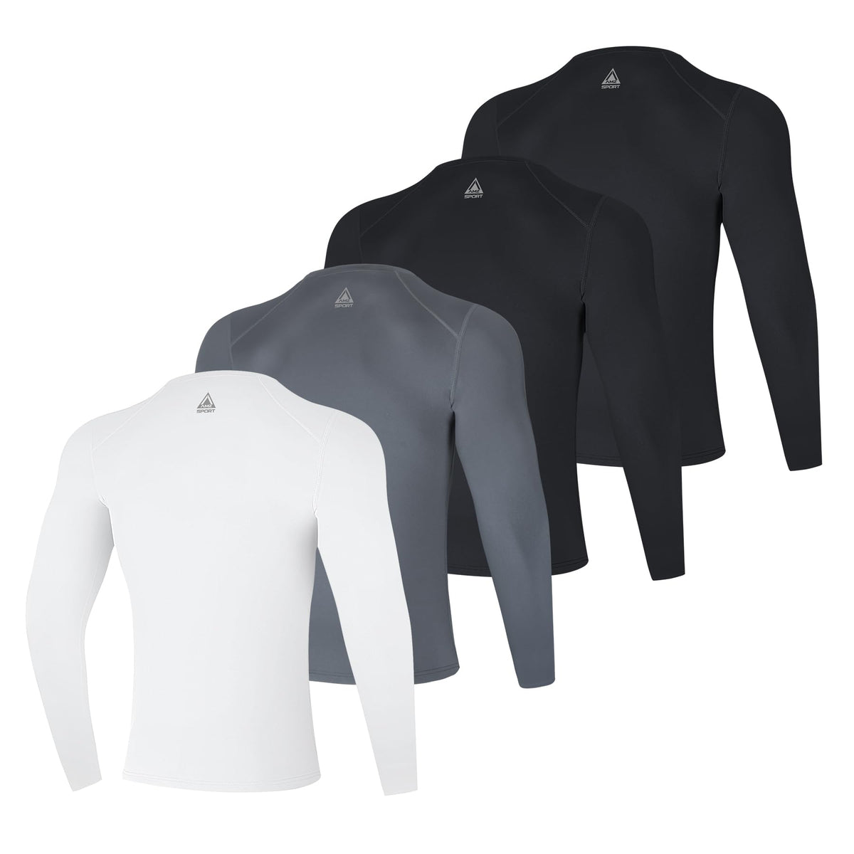AMZSPORT Men's Long Sleeve Compression Shirt, Quick-Dry