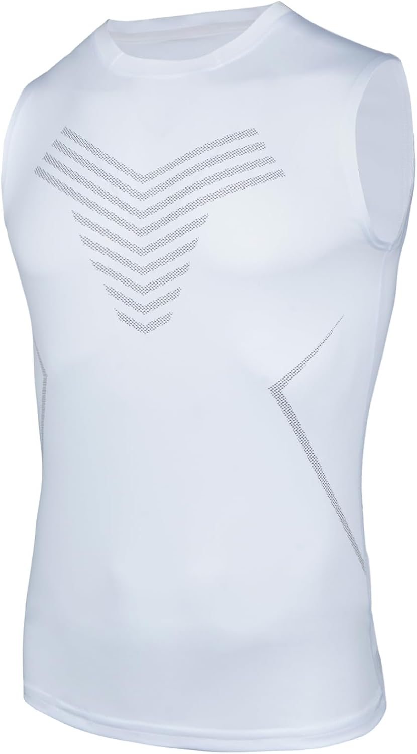 AMZSPORT Men's Compression Tank Top Sleeveless Base Layer Shirt