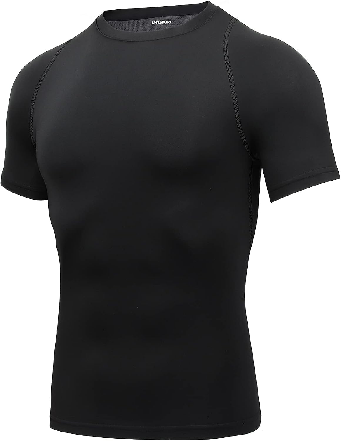 AMZSPORT Men's Short Sleeve Compression Shirt, Cool Dry Running Top