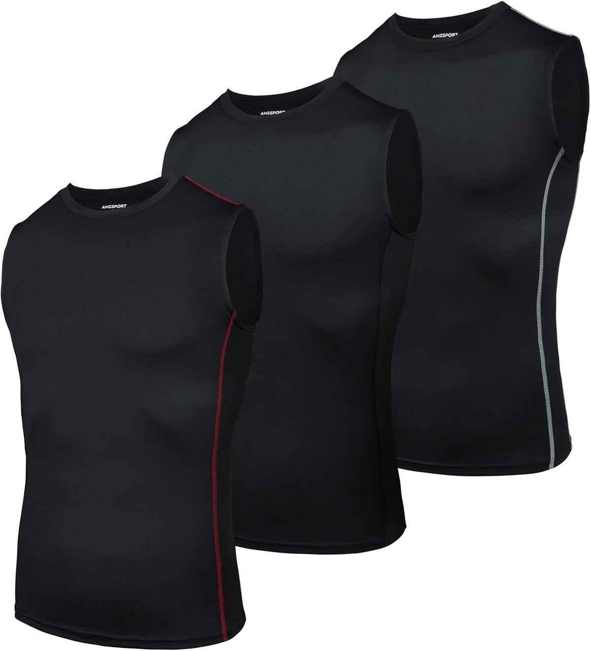 AMZSPORT Men's Compression Tank Top Sleeveless Base Layer Shirt