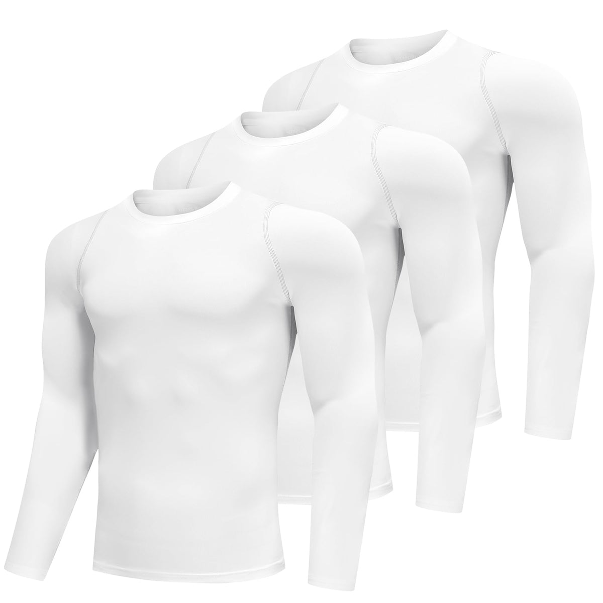 AMZSPORT Men's Long Sleeve Compression Running Shirt Quick Dry