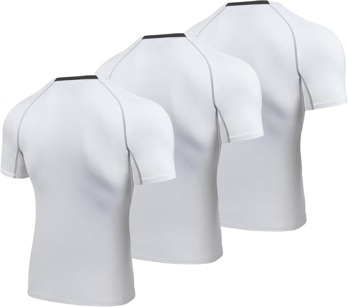 AMZSPORT Men's Short Sleeve Compression Shirt, Cool Dry Running Top