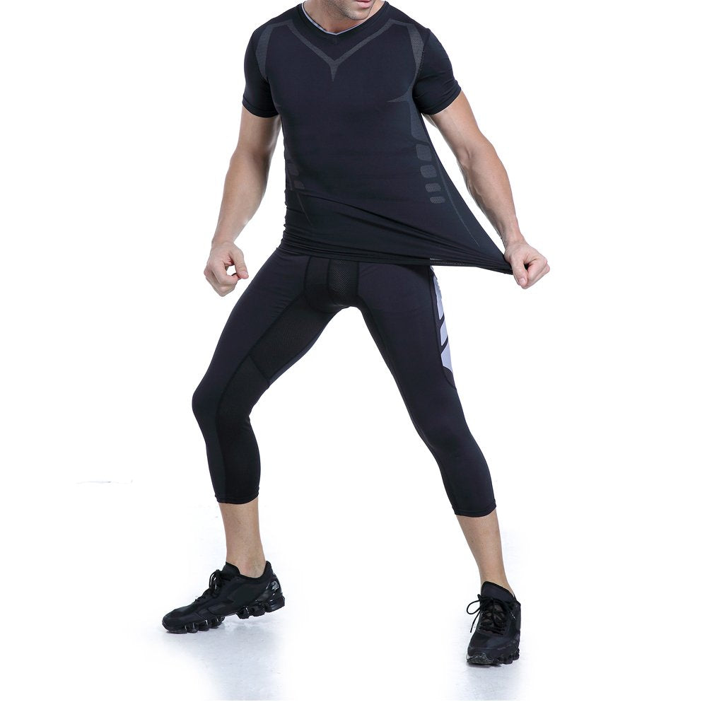 AMZSPORT Men's Compression Shirt, Sports, Quick-Dry, Base Layer Top