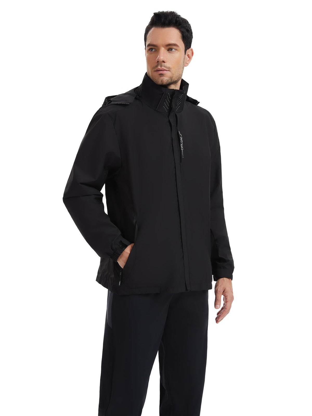 AMZSPORT Men's Hooded Rain Jacket