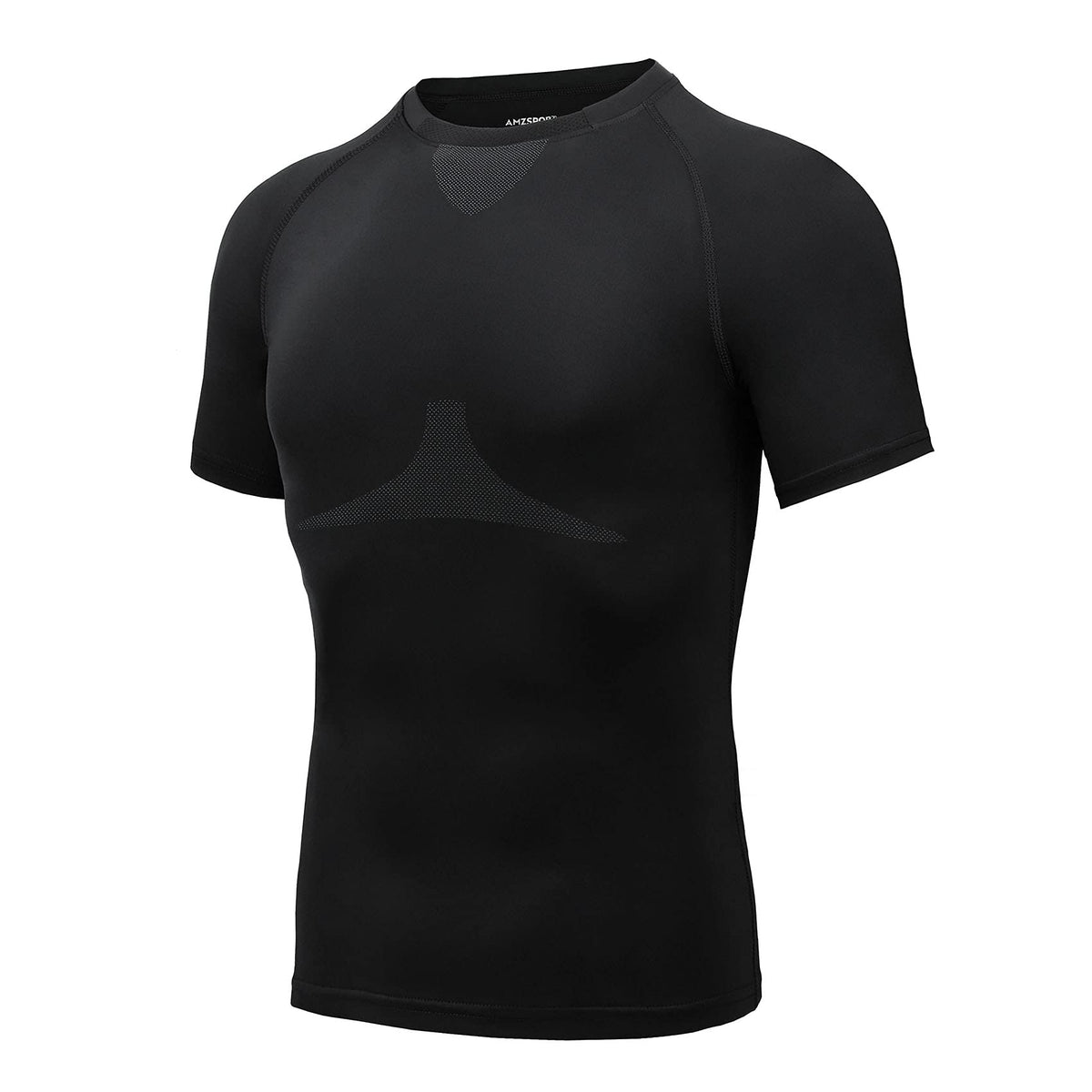 AMZSPORT Men's Short Sleeve Compression Shirt Quick-Dry Running Top