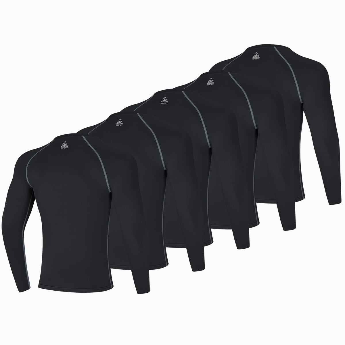 AMZSPORT Men's Long Sleeve Compression Running Shirt Quick Dry