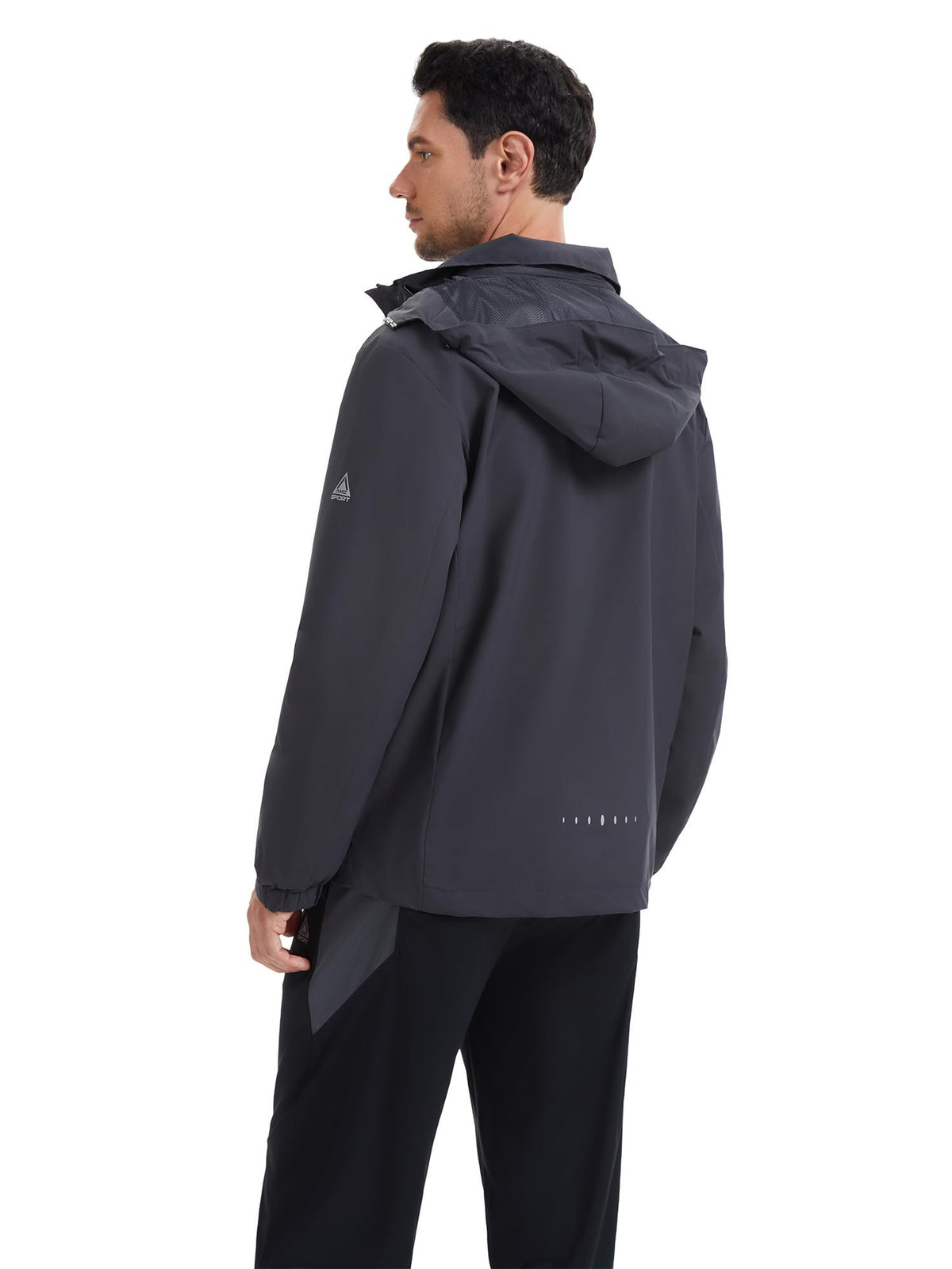 AMZSPORT Men's Hooded Rain Jacket