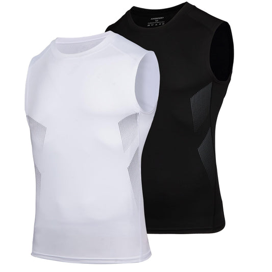 AMZSPORT Men's Sleeveless Compression Tank Top, Breathable