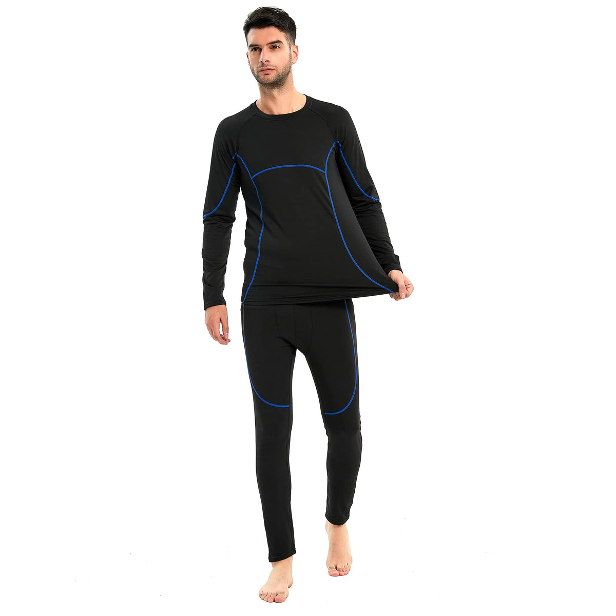 AMZSPORT Men's Warm Thermal Underwear Set, Base Layer