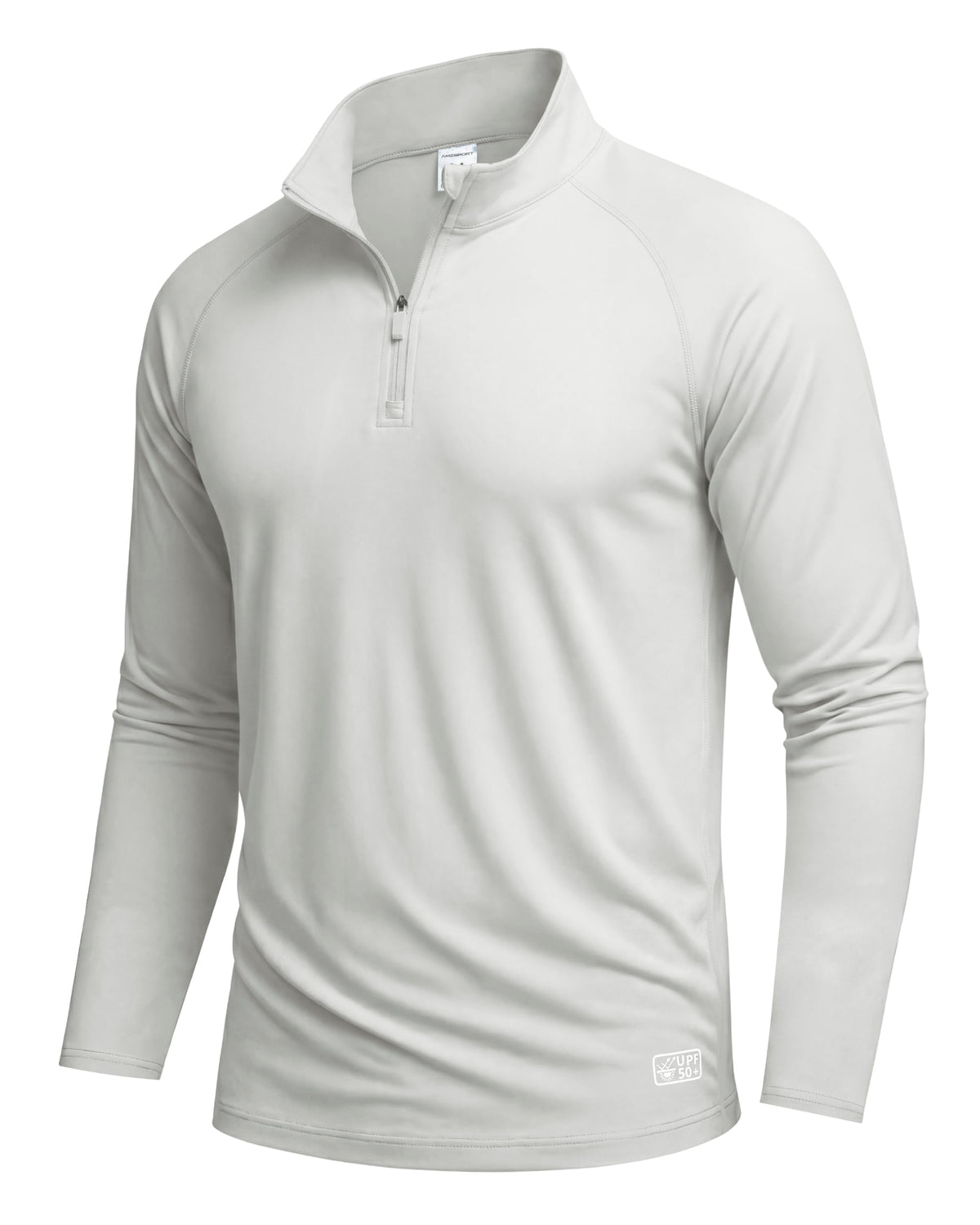 AMZSPORT Men's UPF 50+ Long Sleeve Rash Guard with 1/4 Zip