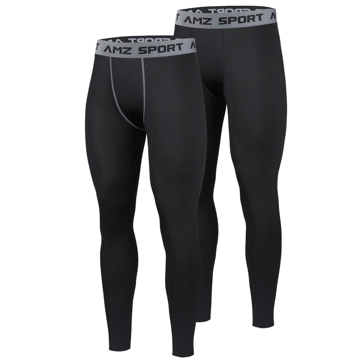 AMZSPORT Men's 2-Pack Compression Leggings