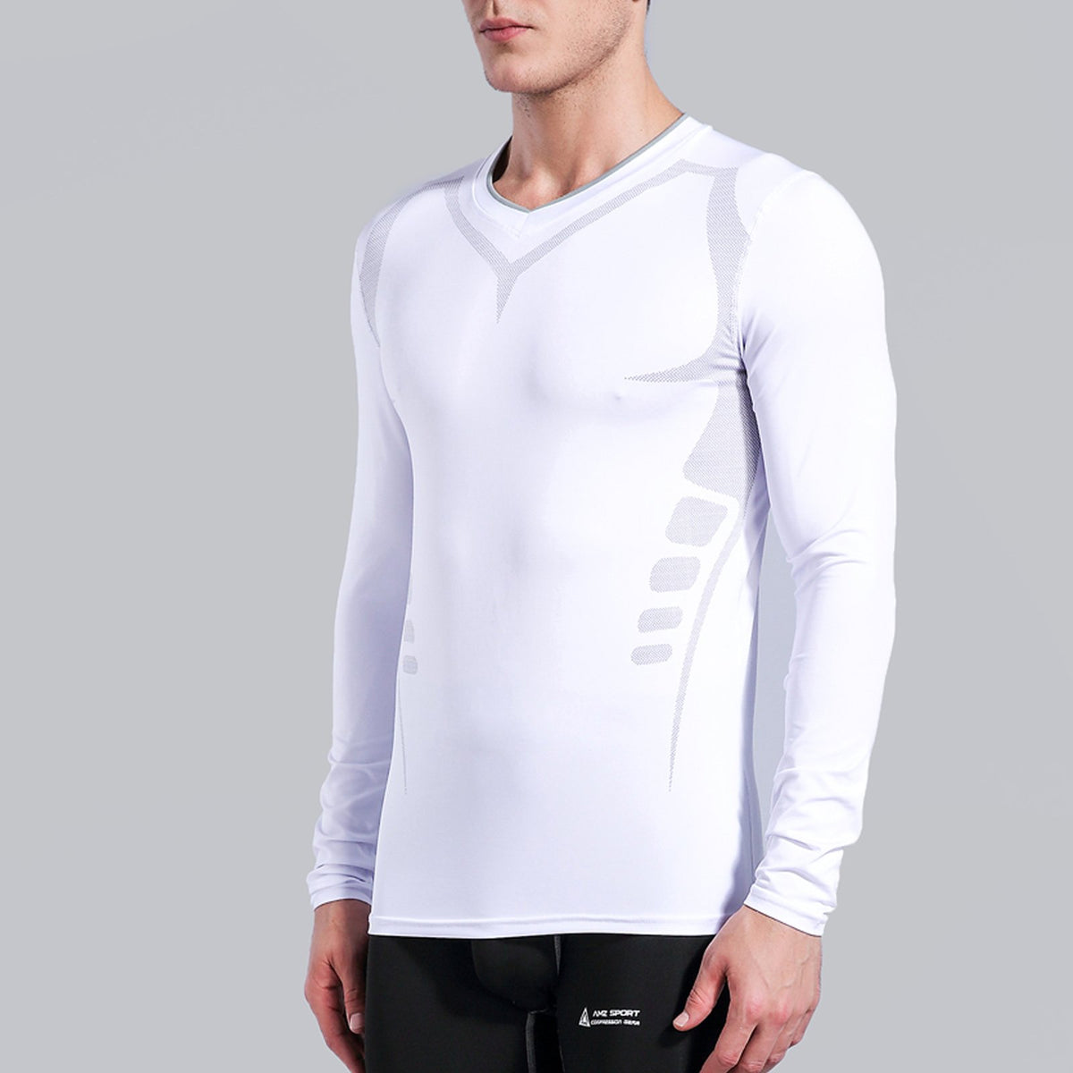 AMZSPORT Men's Long Sleeve Compression Shirt, All-Season