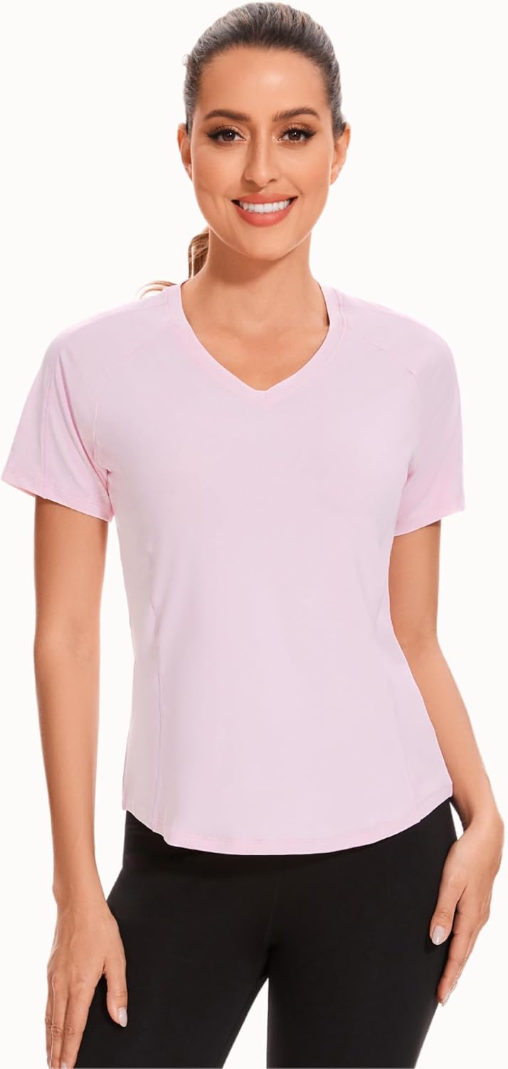 AMZSPORT Women's Short Sleeve Sport T-Shirt Breathable Running Top
