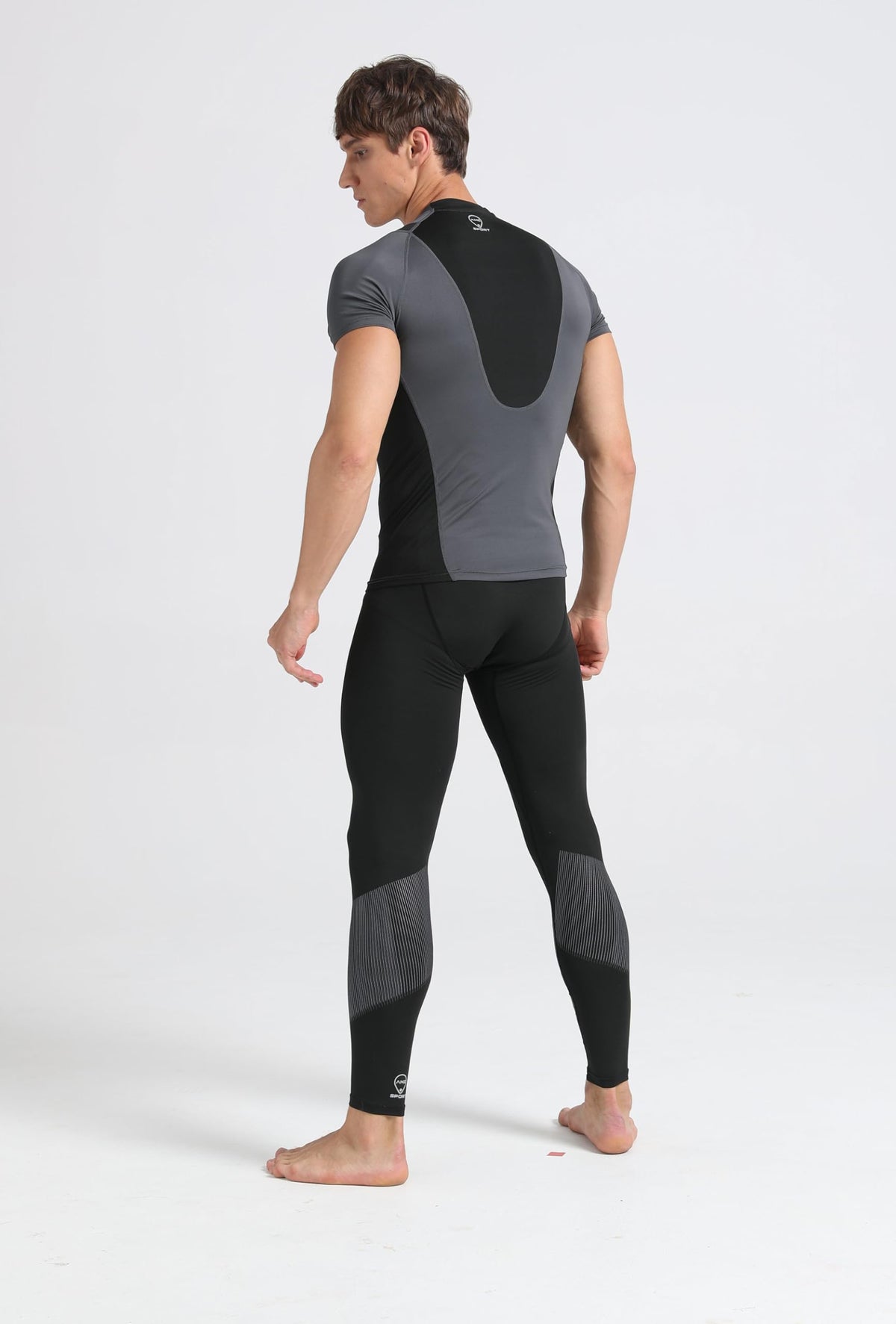 AMZSPORT Men's Short Sleeve Compression Shirt Quick-Dry Running