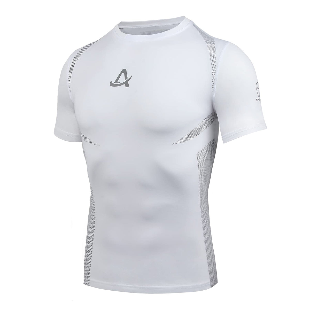 AMZSPORT Men's Short Sleeve Compression Shirt Quick-Dry Running Top