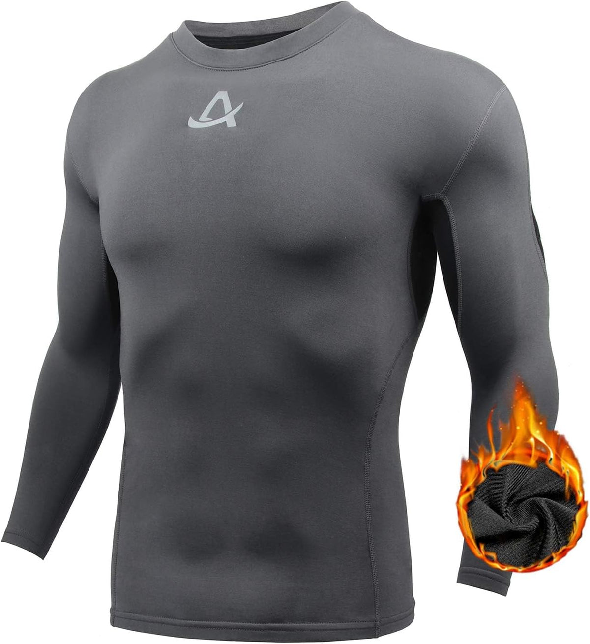 AMZSPORT Men's Long Sleeve Compression Shirt, Breathable