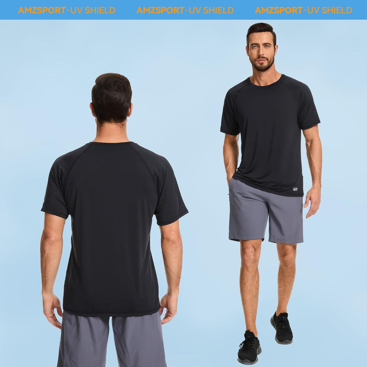AMZSPORT Men's UPF 50+ Rash Guard Shirt