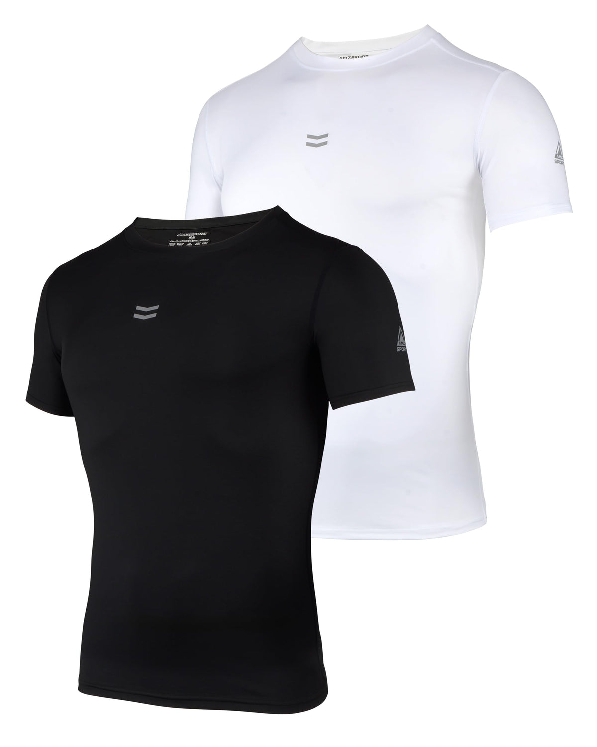 AMZSPORT Men's Short Sleeve Compression Shirt Quick-Dry Running