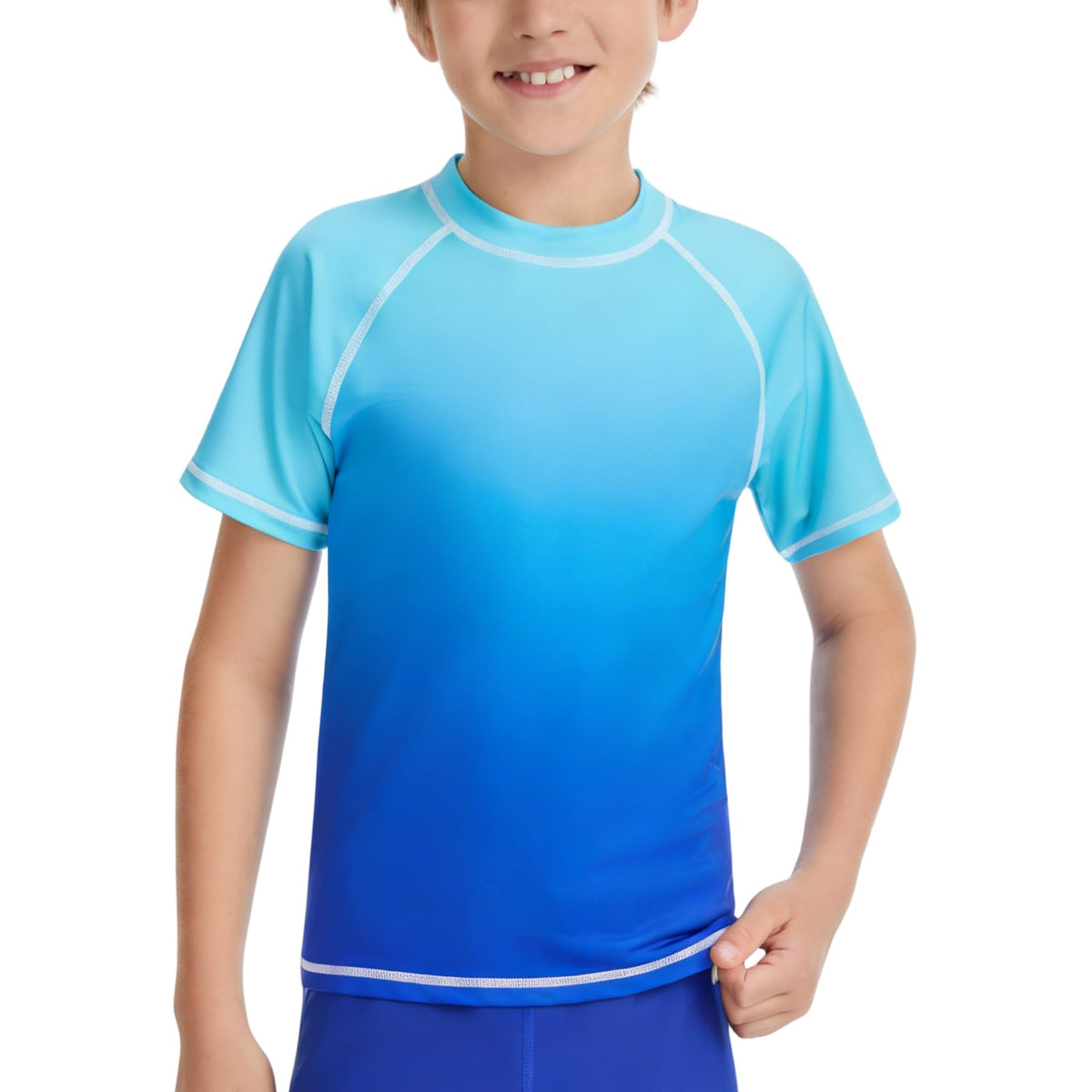 AMZSPORT Kids UPF 50+ Short Sleeve Swim Shirt