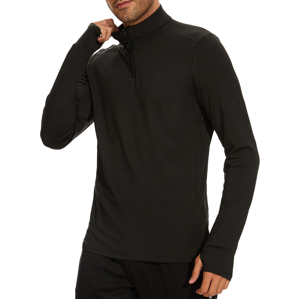 AMZSPORT Men's 1/4 Zip Long Sleeve Running & Training Shirt