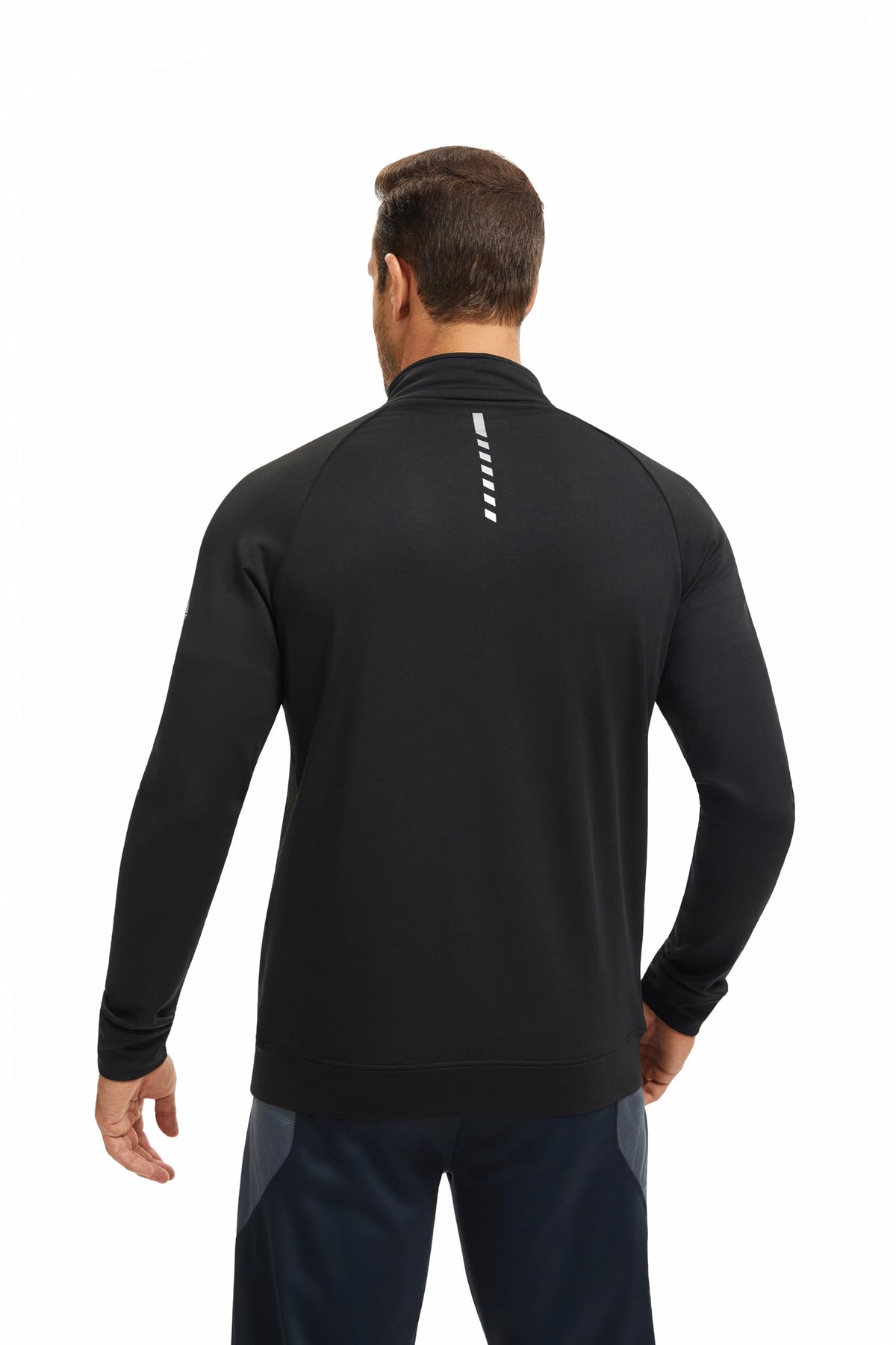 AMZSPORT Men's Microfleece Running Jacket with Zip Pockets