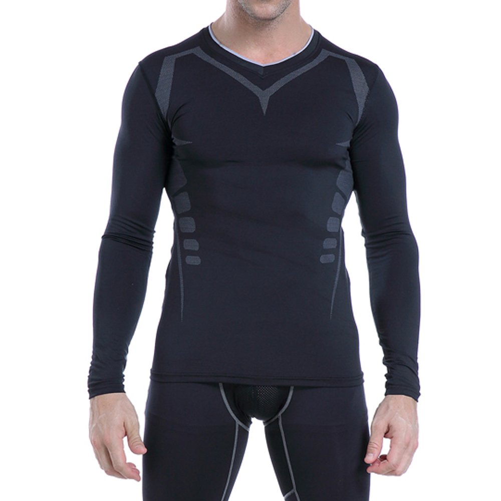 AMZSPORT Men's Long Sleeve Compression Shirt, All-Season