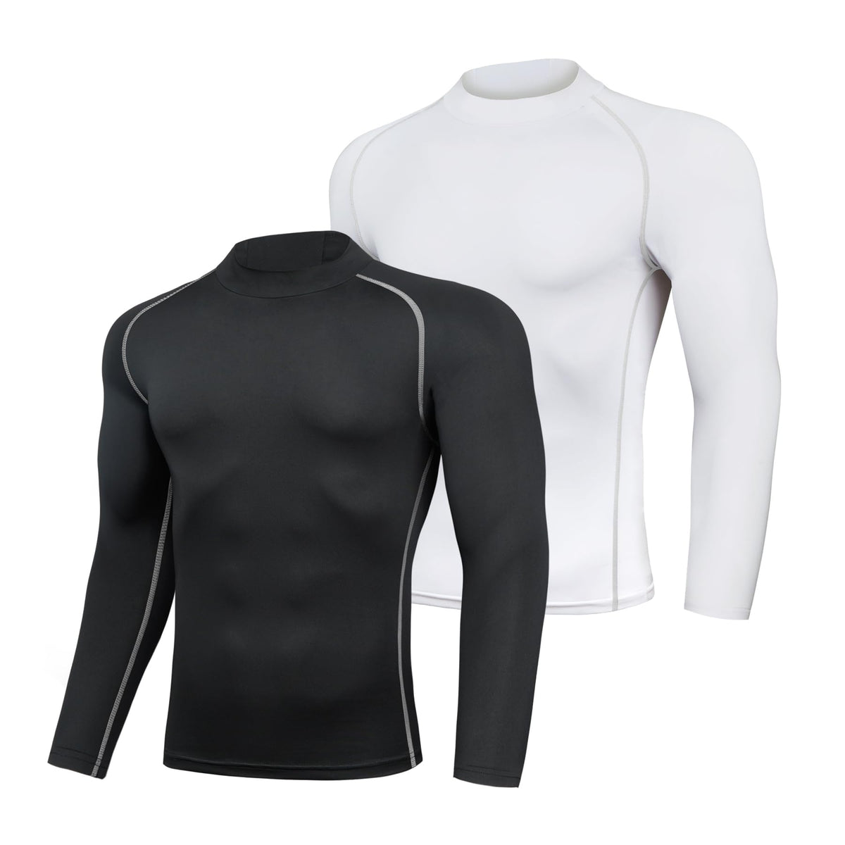 AMZSPORT Men's Long Sleeve Compression Shirt, Quick-Dry
