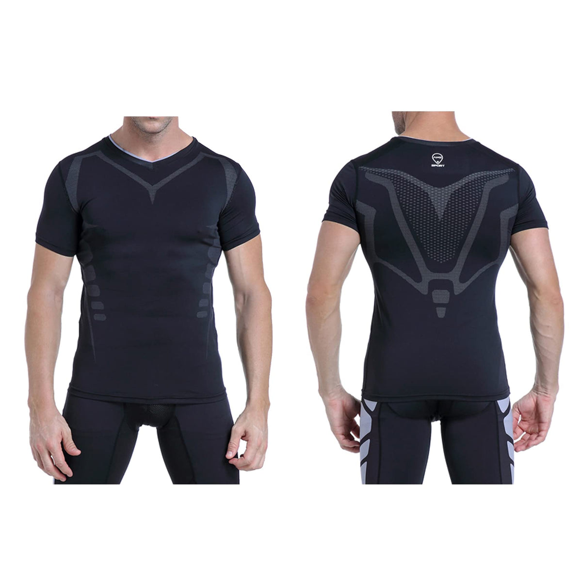 AMZSPORT Men's Compression Shirt, Sports, Quick-Dry, Base Layer Top