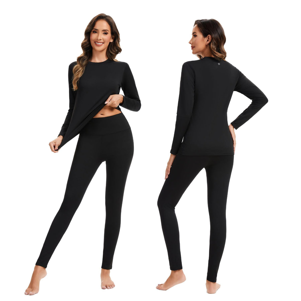 AMZSPORT Women's Thermal Underwear Set Fleece-Lined Ski Base Layer