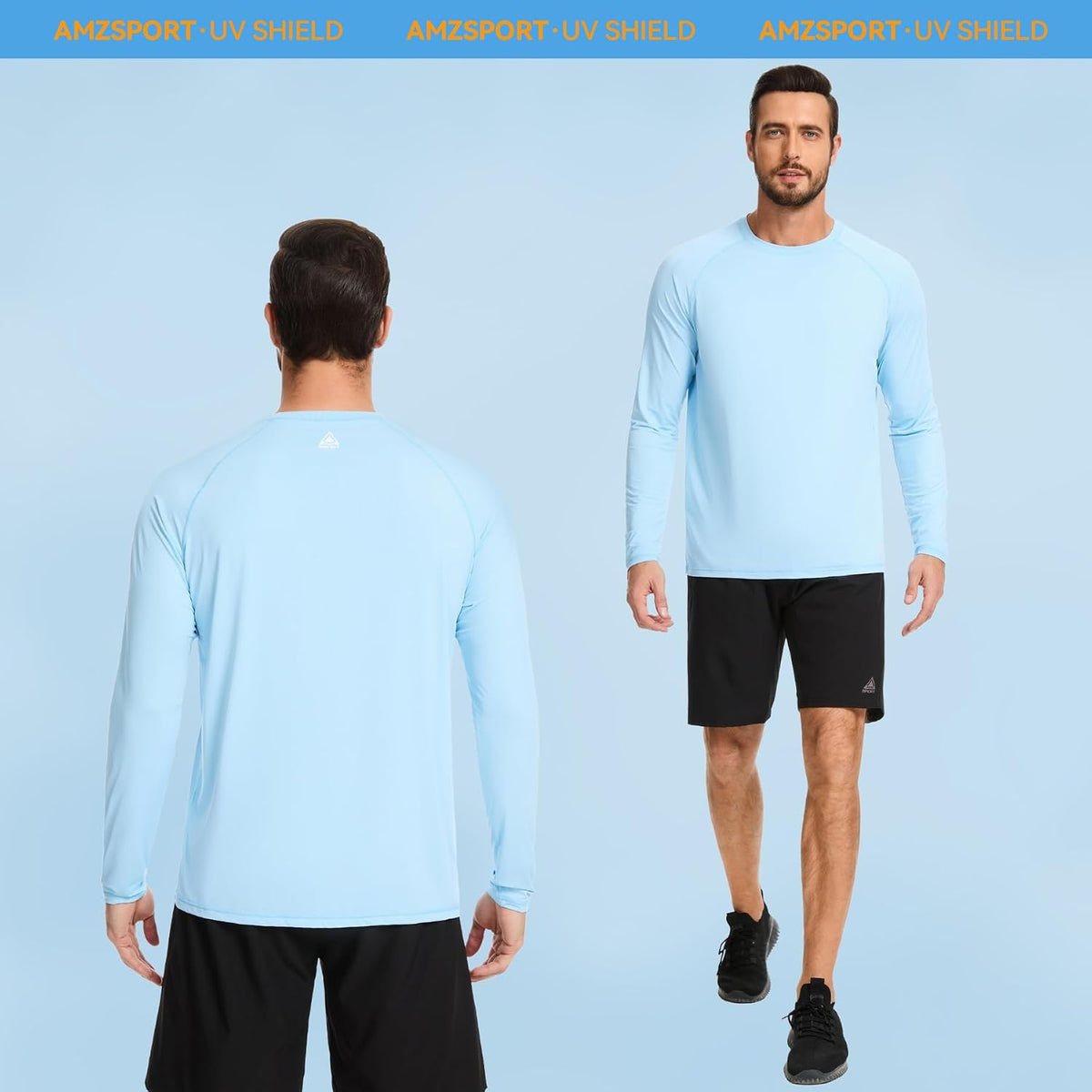 AMZSPORT Men's UPF 50+ Rash Guard Shirt
