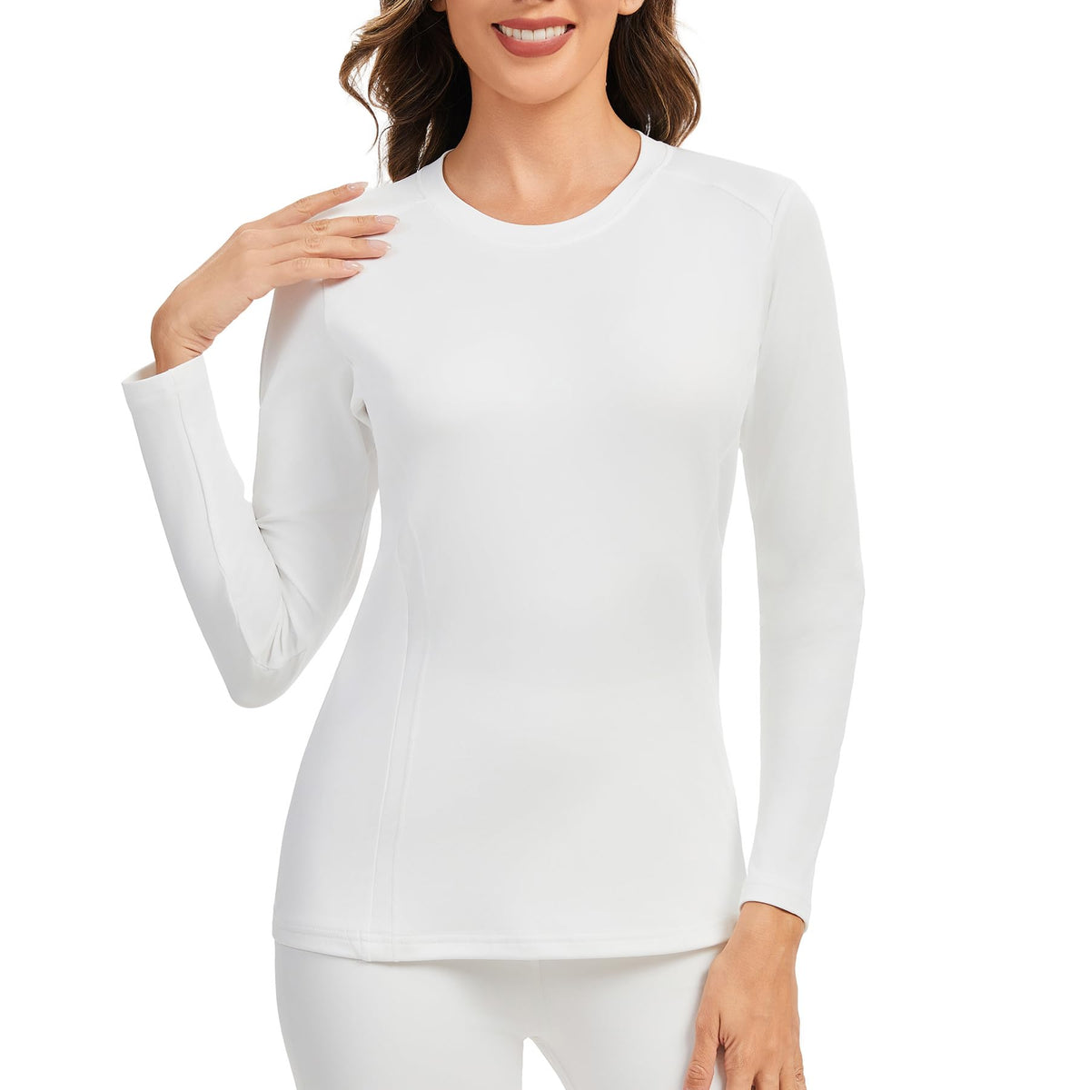 AMZSPORT Women's Thermal Long Sleeve Shirt Slim Fit Winter Base Layer