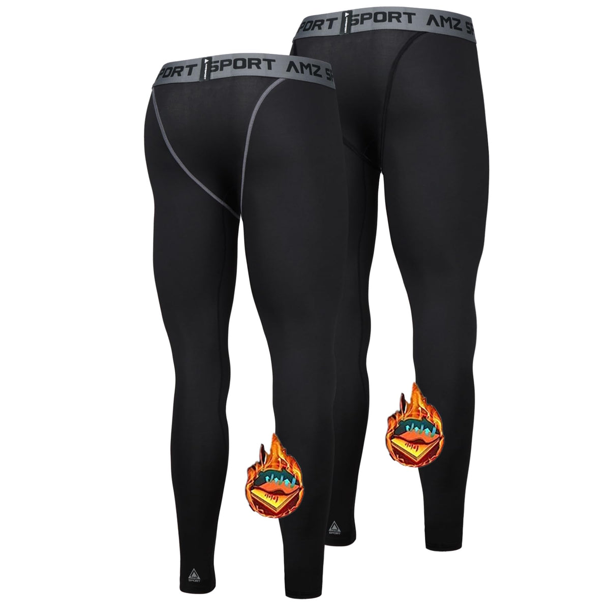 AMZSPORT Men's 2-Pack Compression Leggings