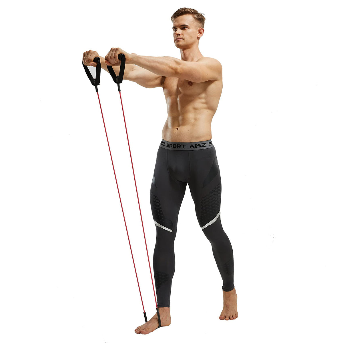 AMZSPORT Men's Quick-Dry Compression Running Tights