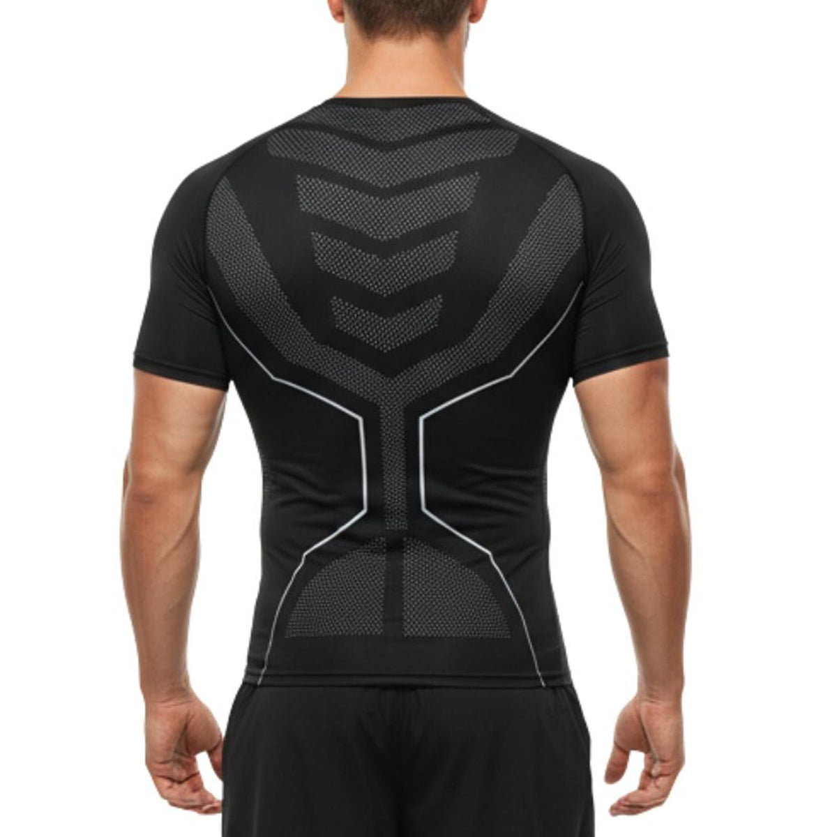 AMZSPORT Men's Breathable Compression Shirt, Short Sleeve