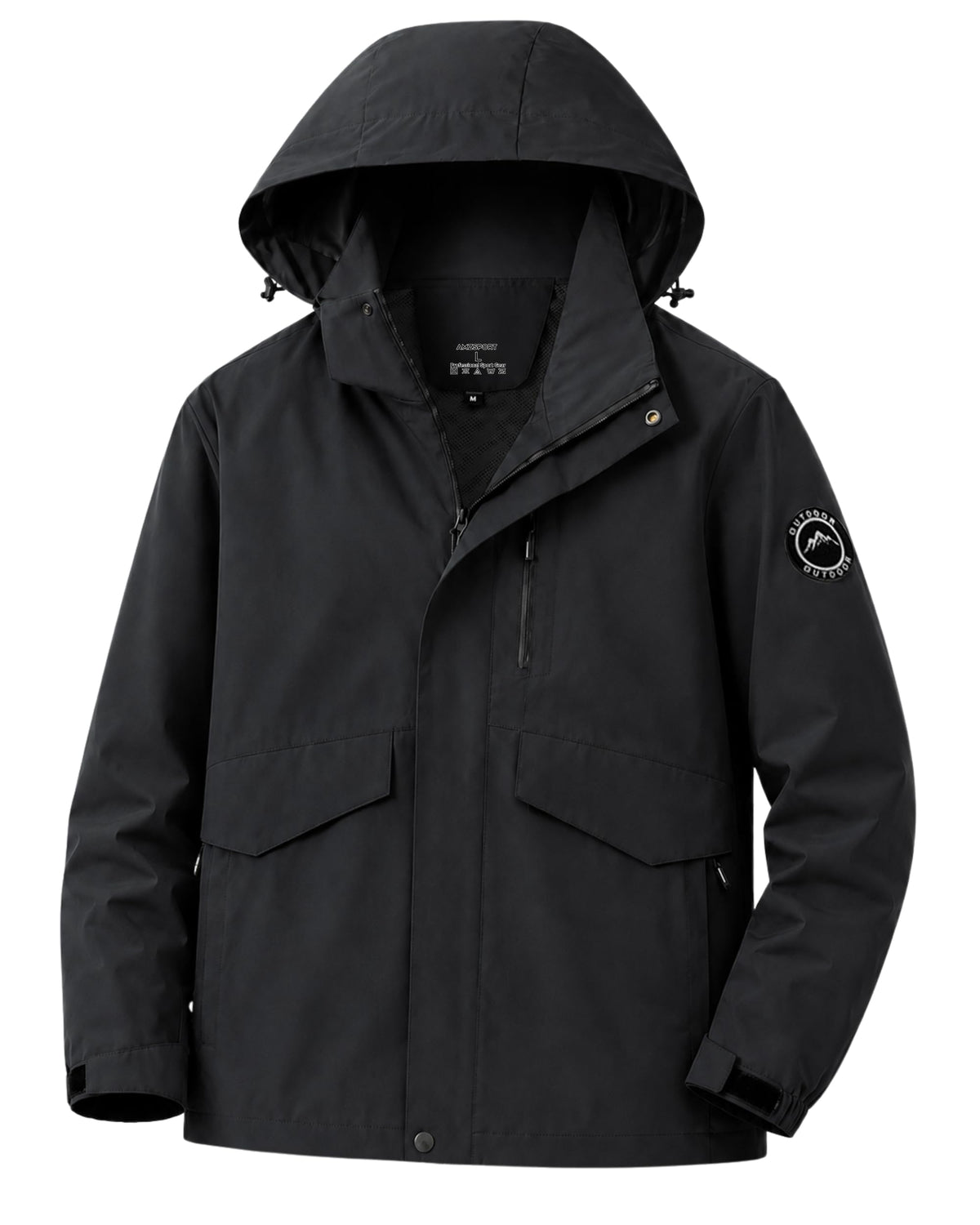 AMZSPORT Men's Hooded Rain Jacket