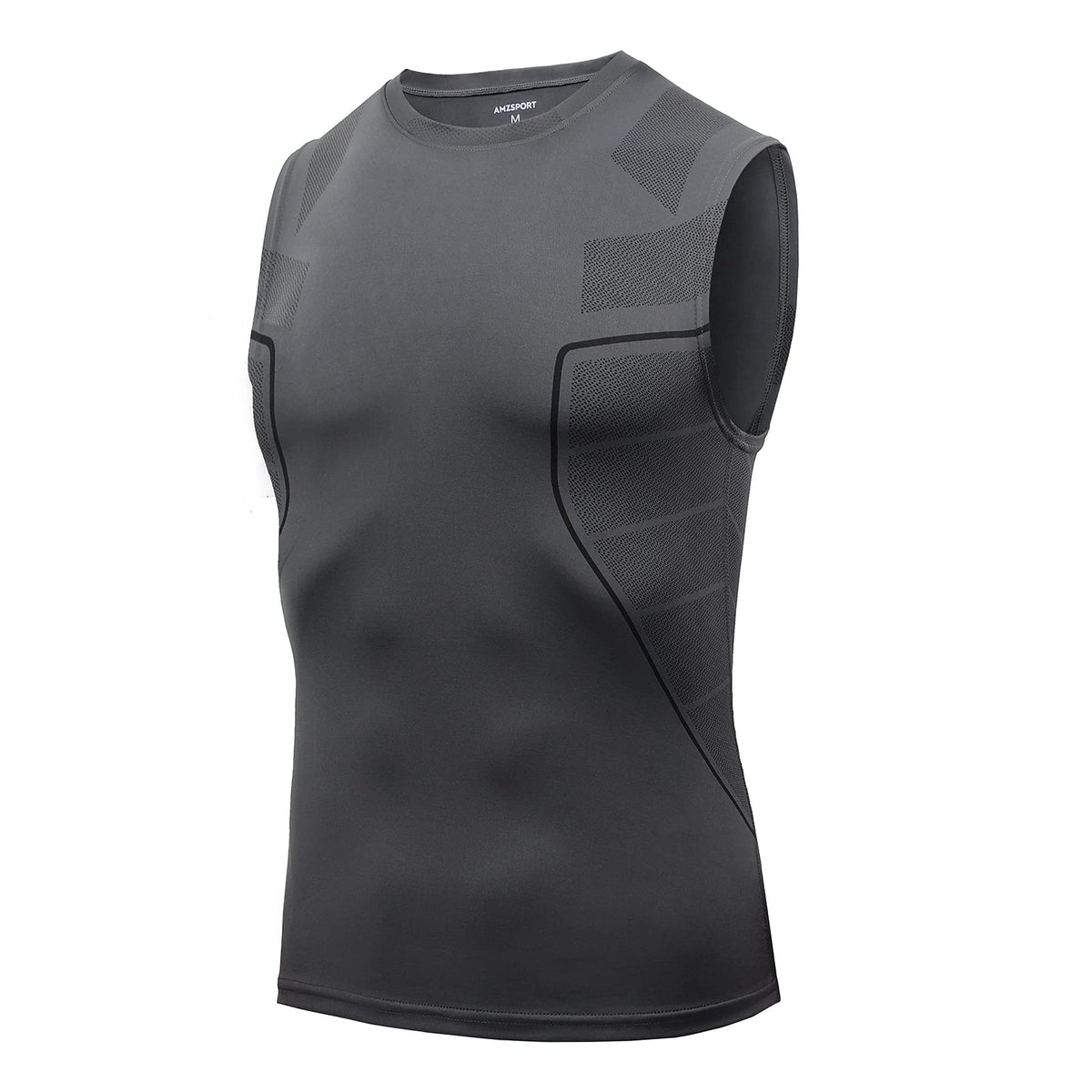 AMZSPORT Men's Compression Sleeveless Shirt, Sports Tank Top