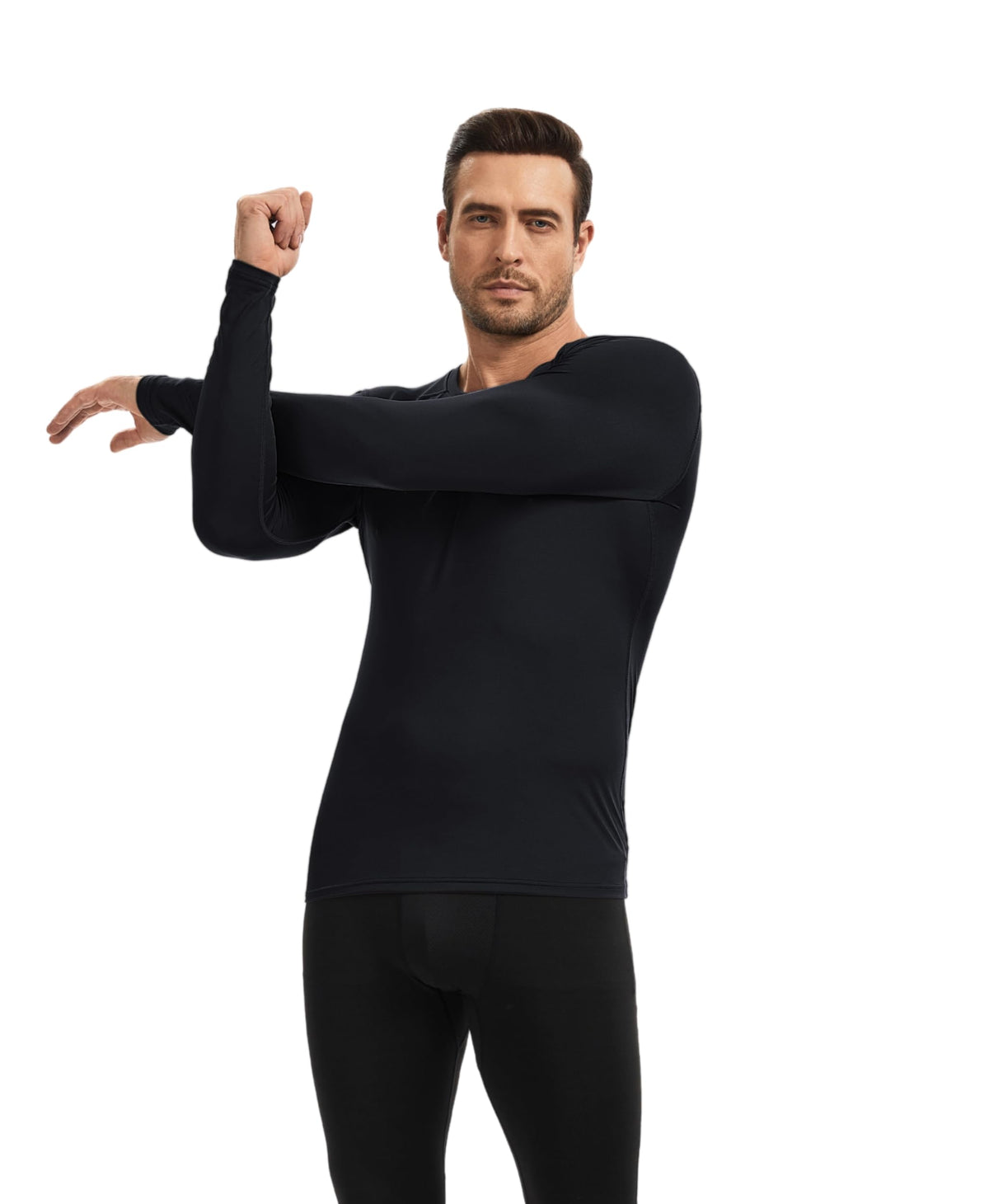 AMZSPORT Men's Long Sleeve Compression Shirt, Quick-Dry