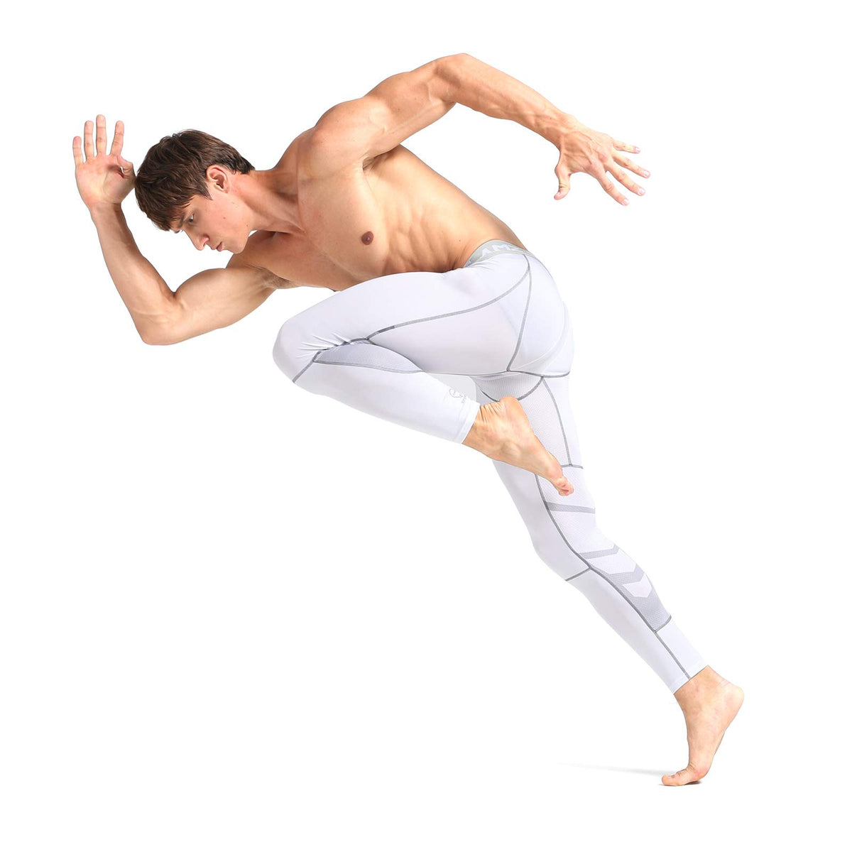 AMZSPORT Men's Quick-Dry Compression Running Tights