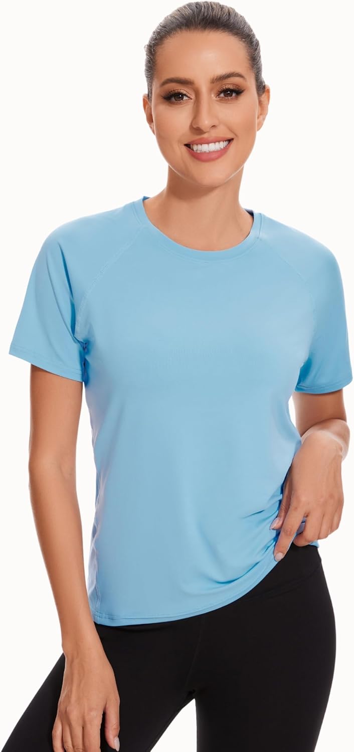 AMZSPORT Women's Short Sleeve Sport T-Shirt Breathable Running Top