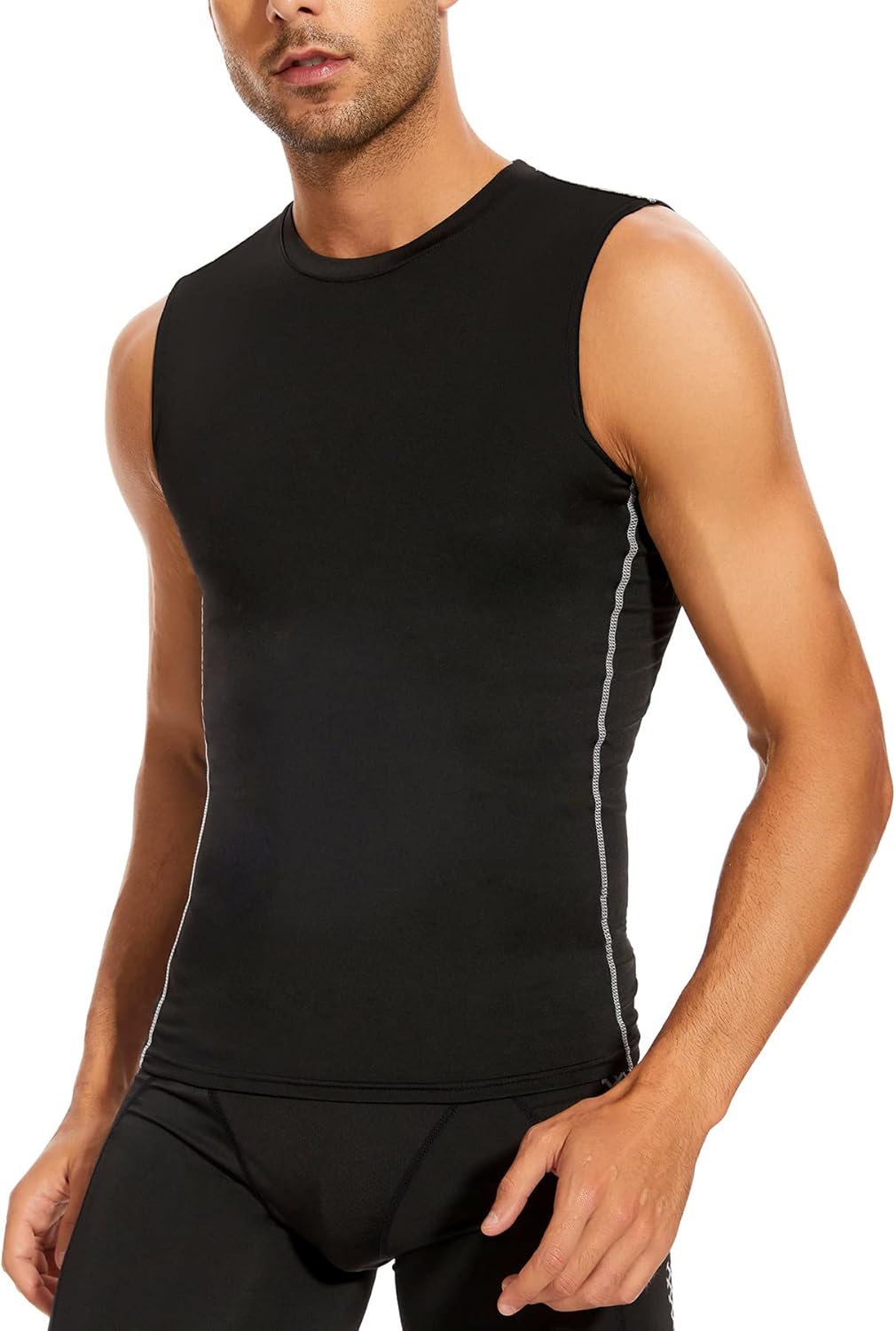 AMZSPORT Men's Compression Tank Top Sleeveless Base Layer Shirt