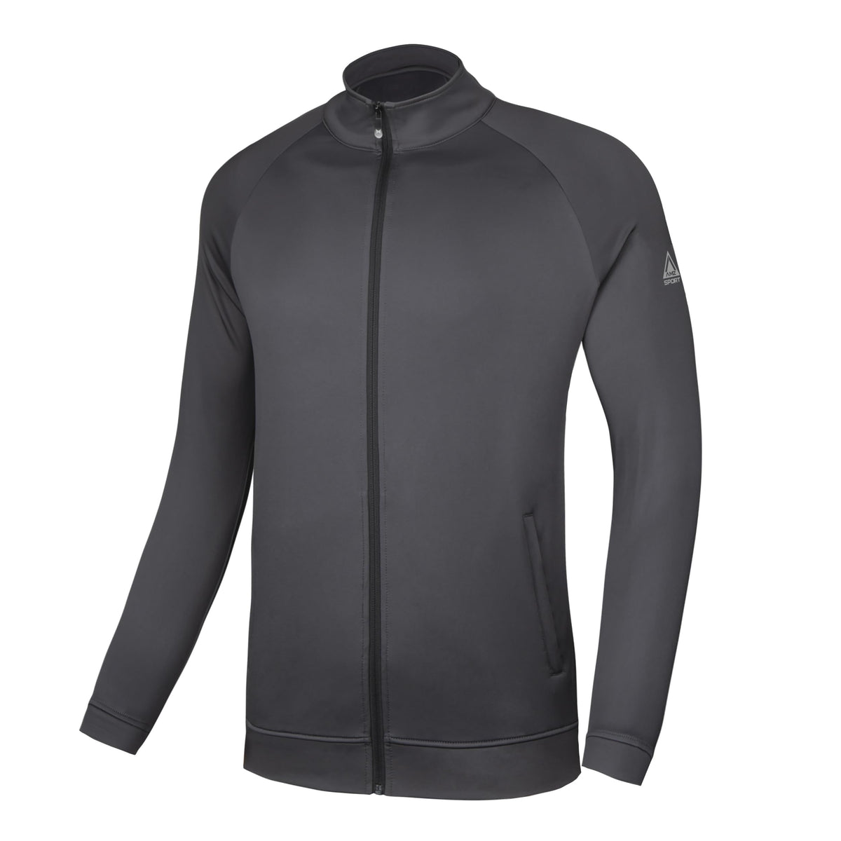 AMZSPORT Men's Microfleece Running Jacket with Zip Pockets