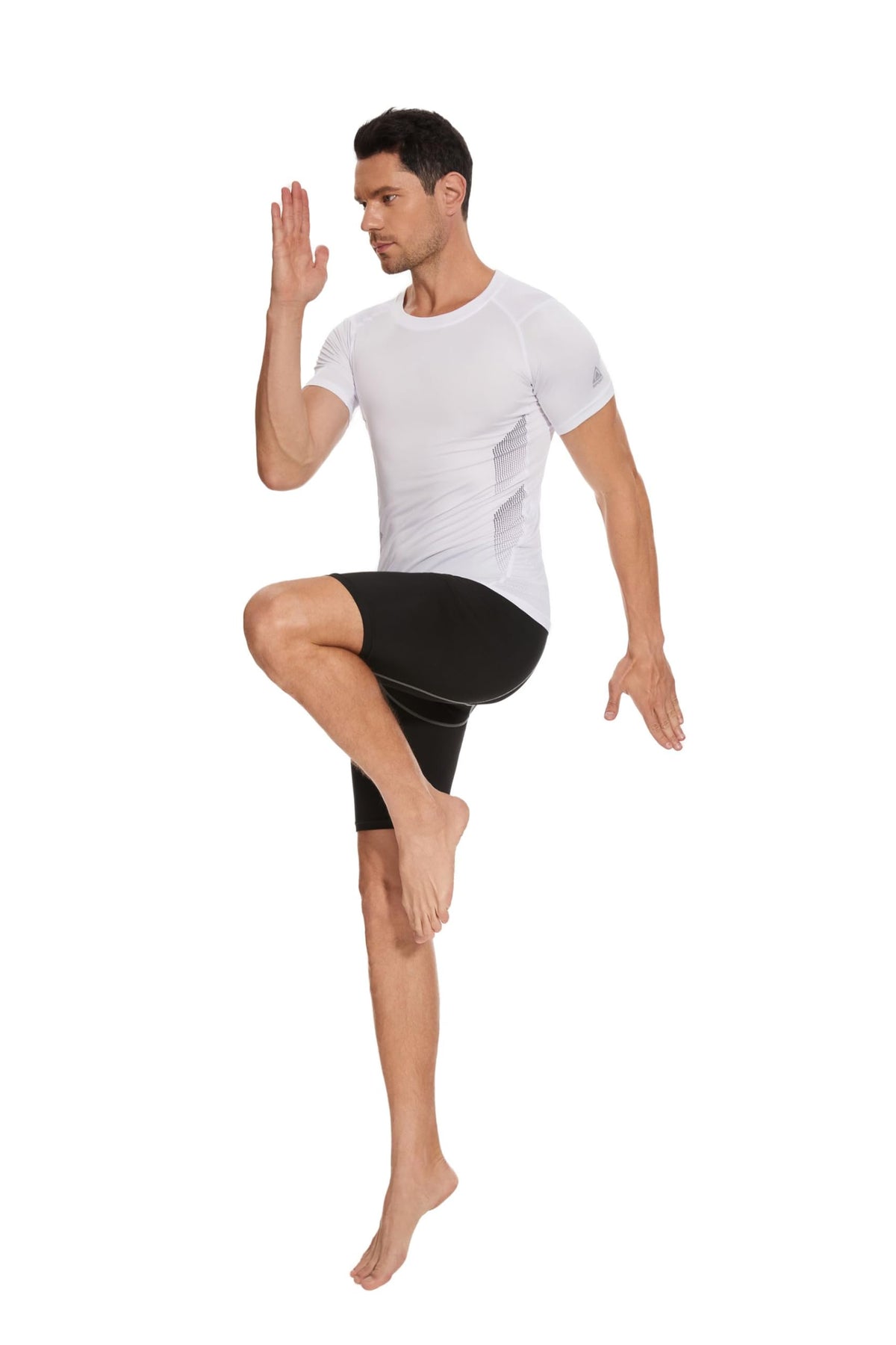 AMZSPORT Men's Short Sleeve Compression Shirt Quick-Dry Running