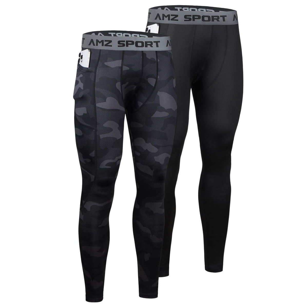 AMZSPORT Men's 2-Pack Compression Leggings