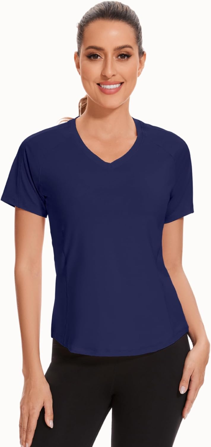 AMZSPORT Women's Short Sleeve Sport T-Shirt Breathable Running Top