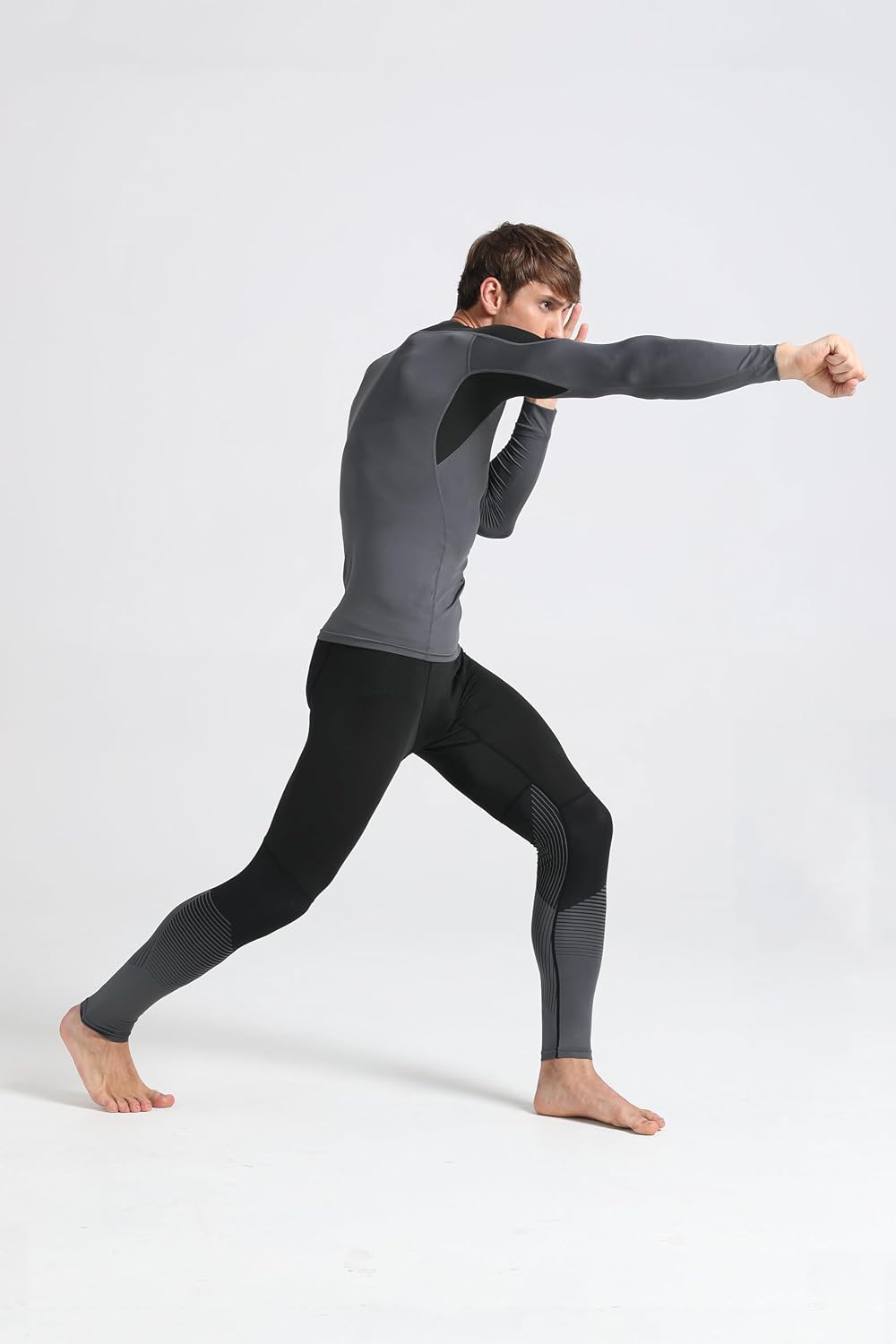 AMZSPORT Men's Long Sleeve Compression Shirt, Breathable