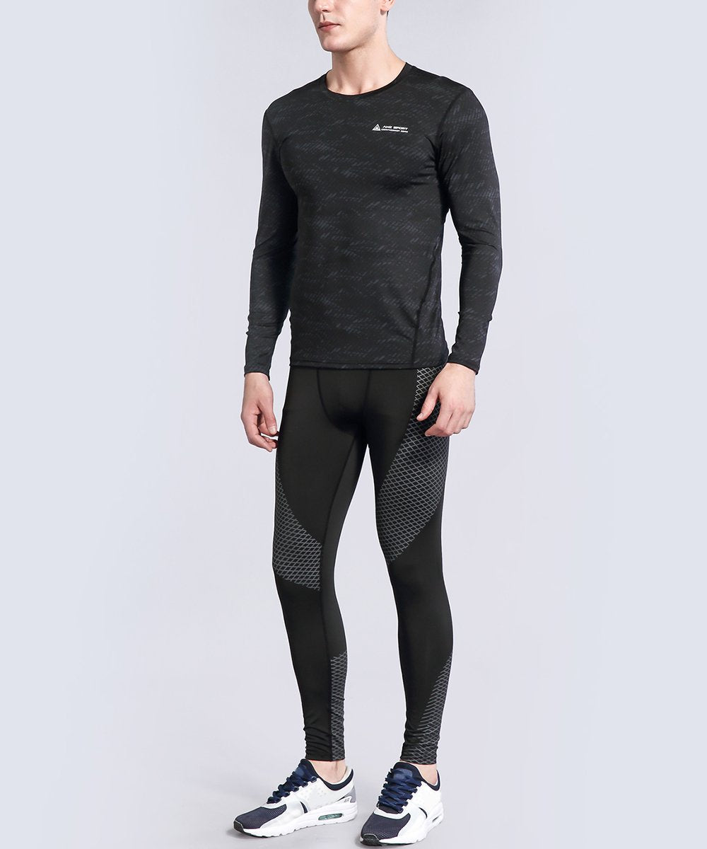 AMZSPORT Men's Long Sleeve Compression Shirt, All-Season