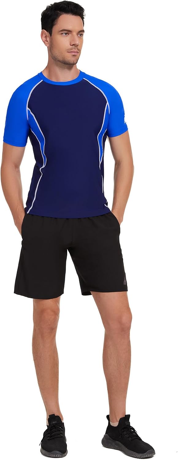 AMZSPORT Men's Rash Guard Shirt, UPF 50+ UV Protection