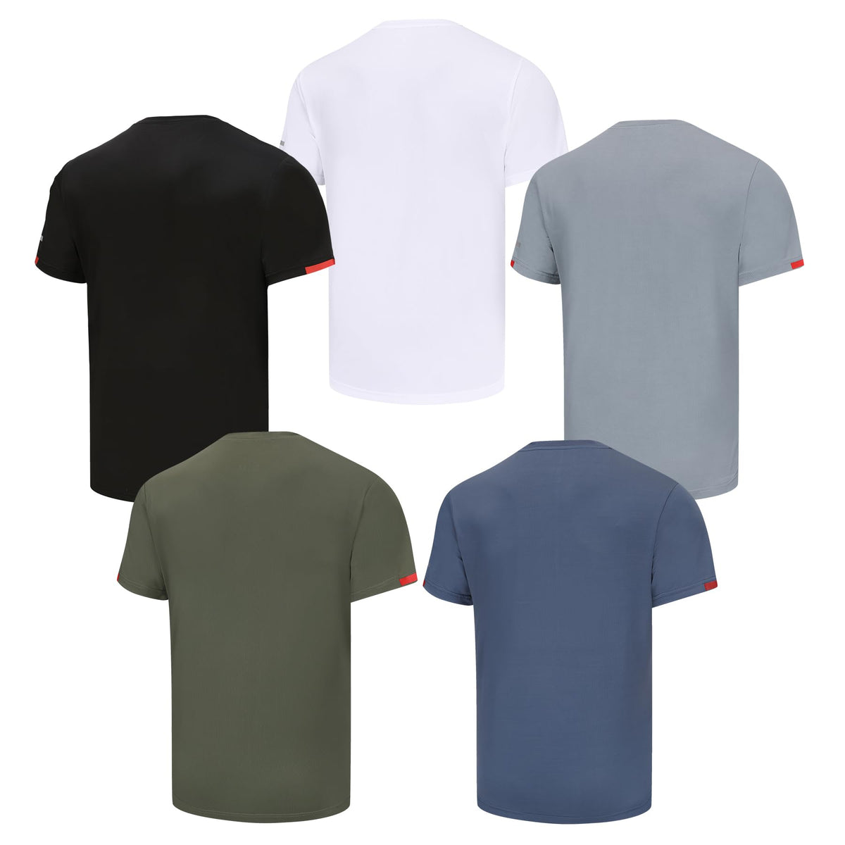 AMZSPORT Herren Sport T-Shirts, 3/5er-Pack Atmungsaktive & Schnelltrocknende Mesh Kurzarmshirts für Laufen, Training & Fitness